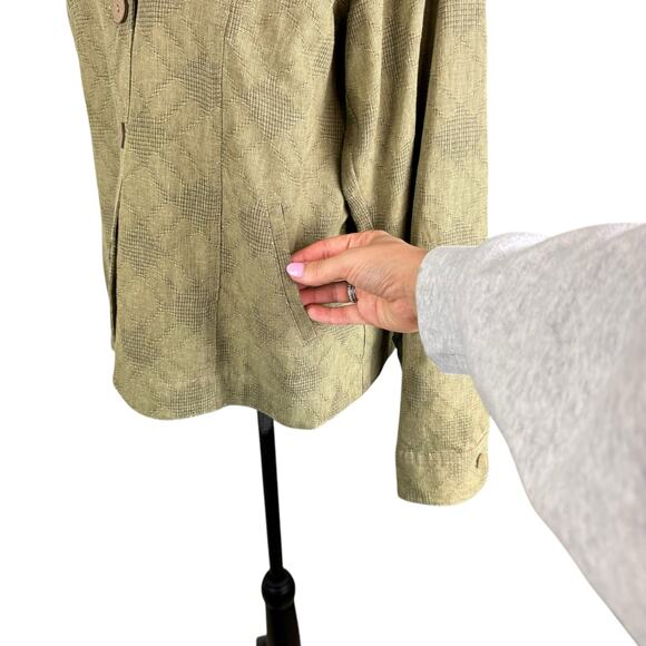 Coldwater Creek Vntg Long Sleeve Button Down Linen Blend Shacket Blazer Jacket - Picture 8 of 13